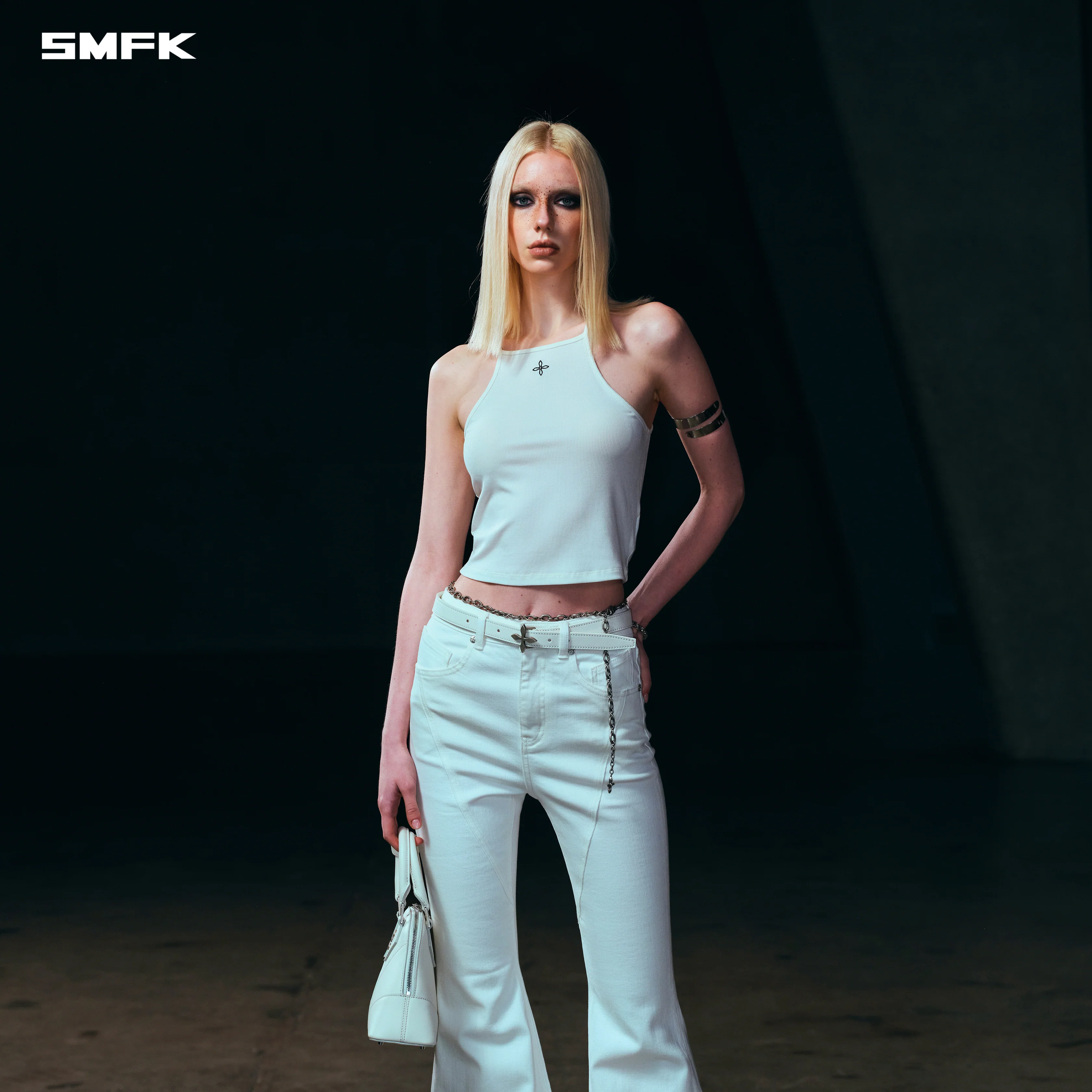 VINTAGE STORM FADE FLAT CAMISOLE/FADE DYE SNOW MOUNTAIN WHITE