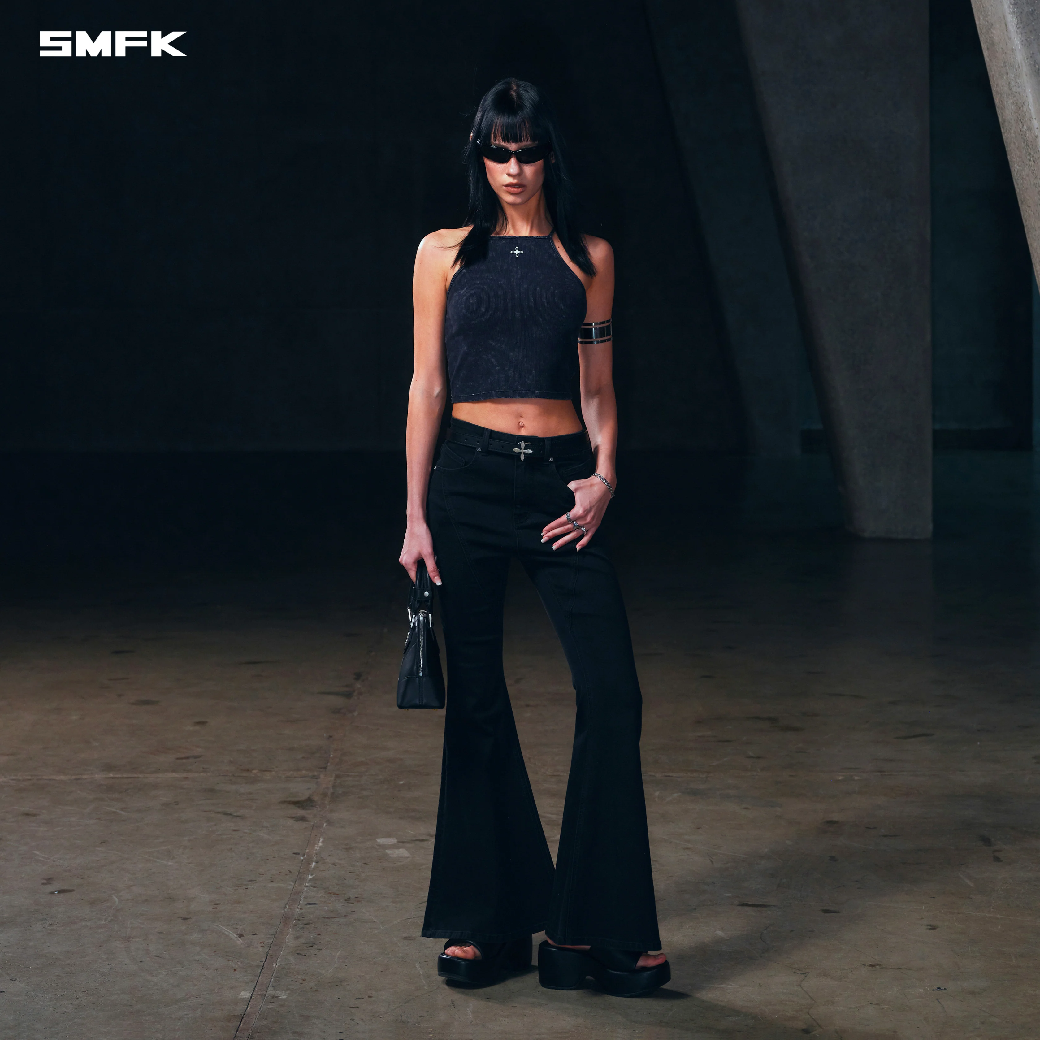 VINTAGE STORM FADE FLAT CAMISOLE/FADE DYE VANISH BLACK - Image 4