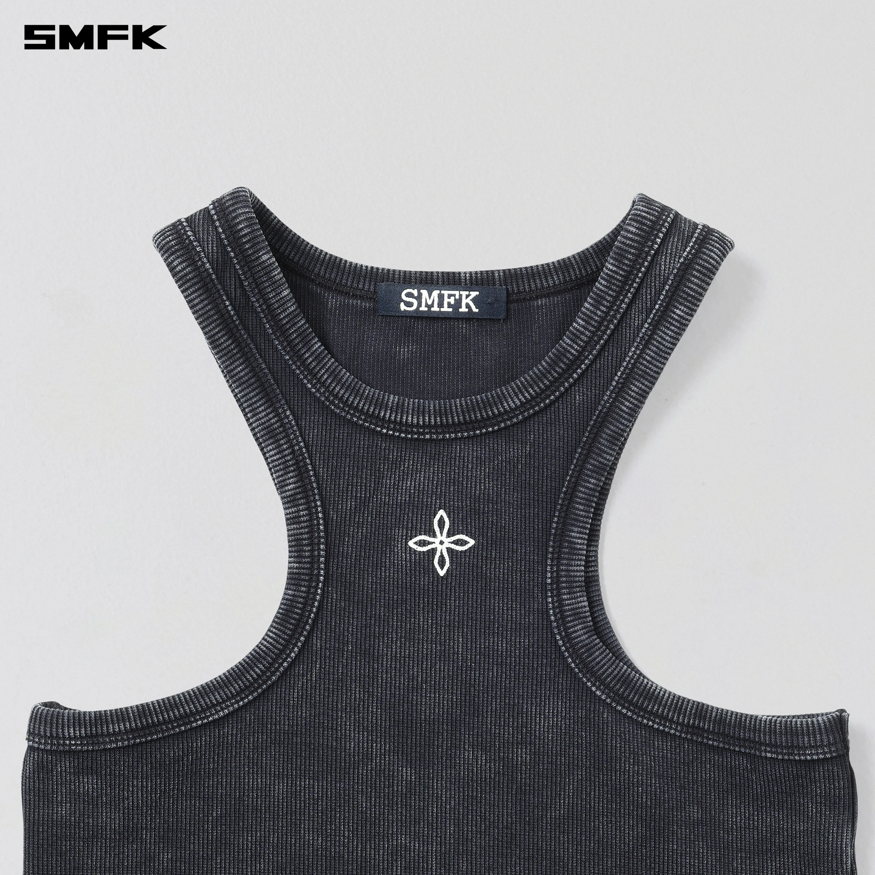 VINTAGE STORM FADE GYM TANK/FADE DYE VANISH BLACK - Image 7