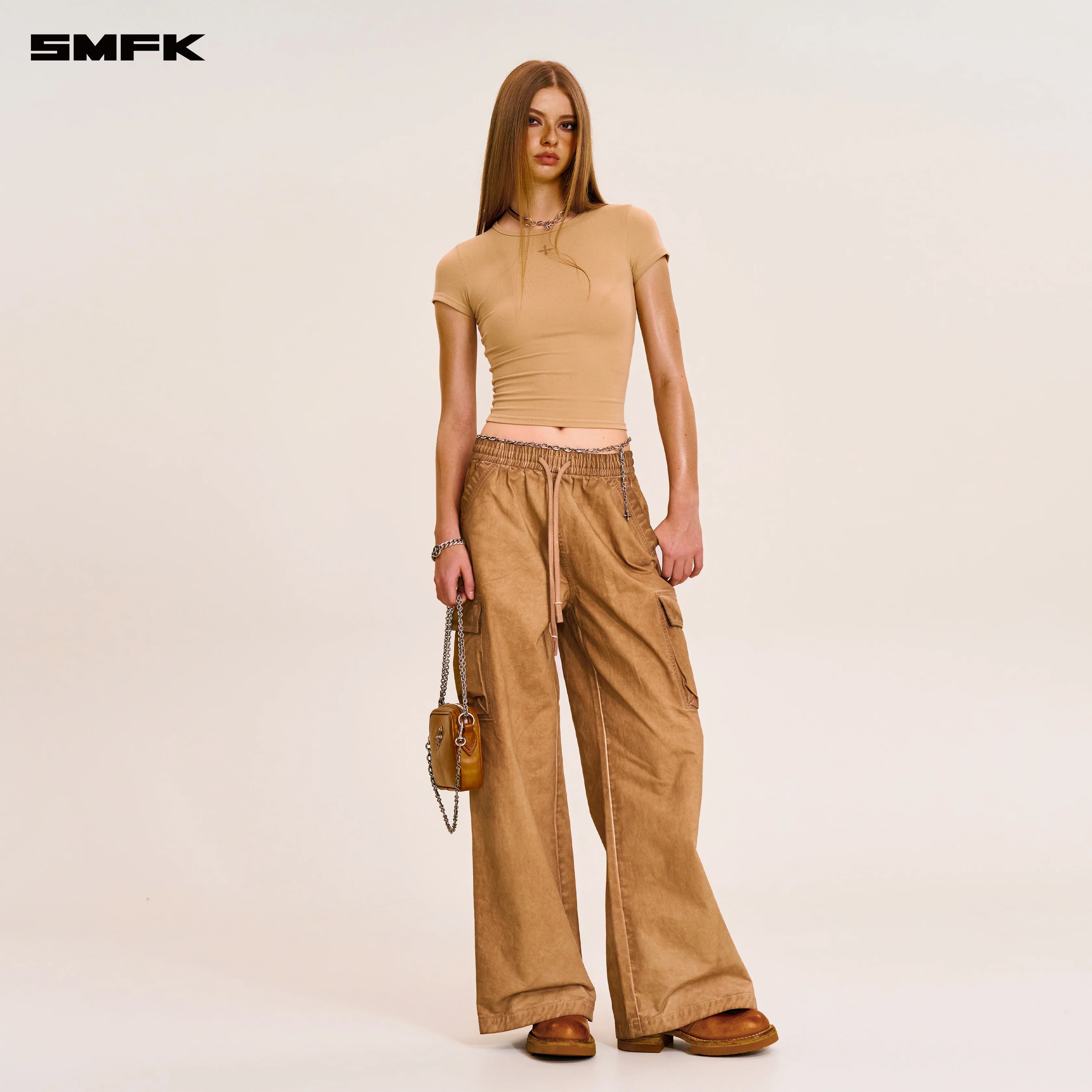VINTAGE-STORM LOOSE SPORTS CARGO PANTS/FADE DYE FADING DESERT - Image 5
