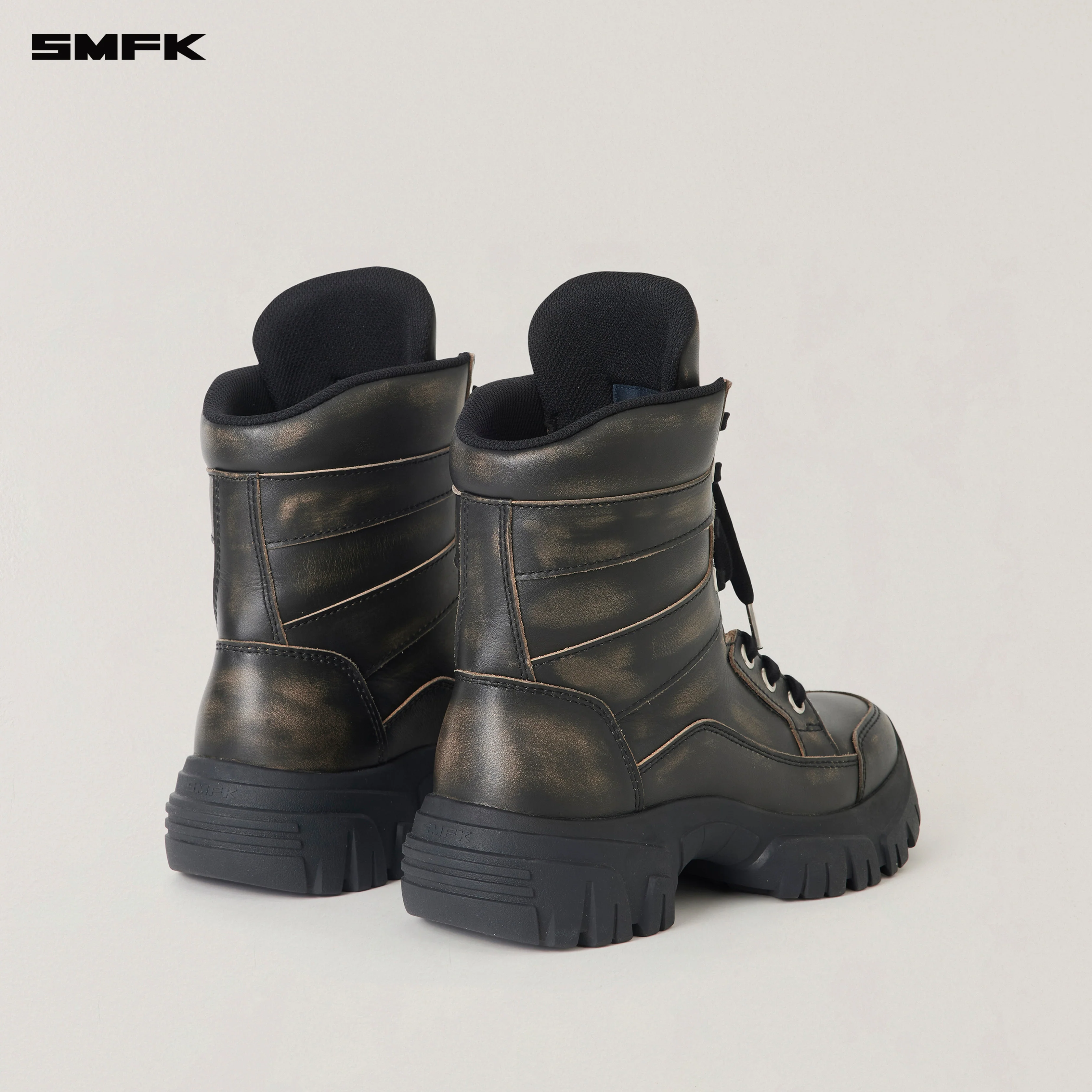 VINTAGE-WILD WIND LEATHER HIKE BOOTS/PATINA WILD BLACK PATINA - Image 6