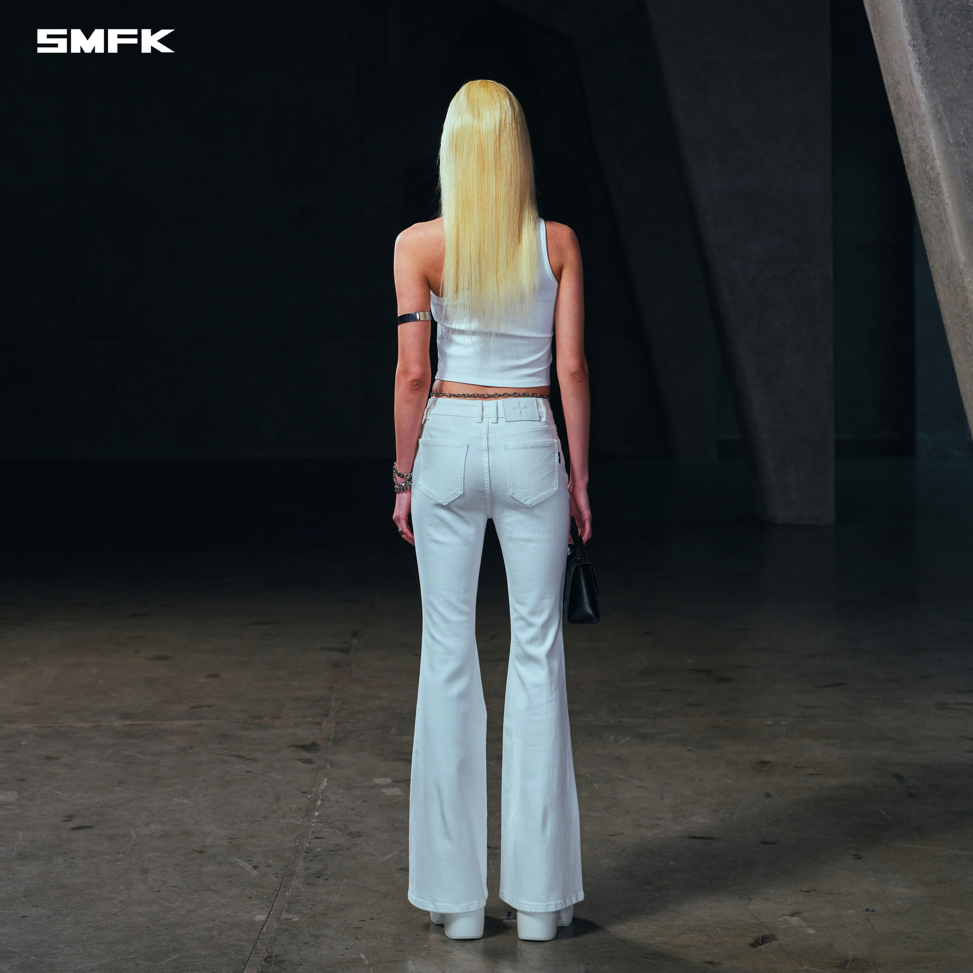 WILD HURRICANE FLARED DENIM PANTS/E-COTTON CLOUD WHITE - Image 3