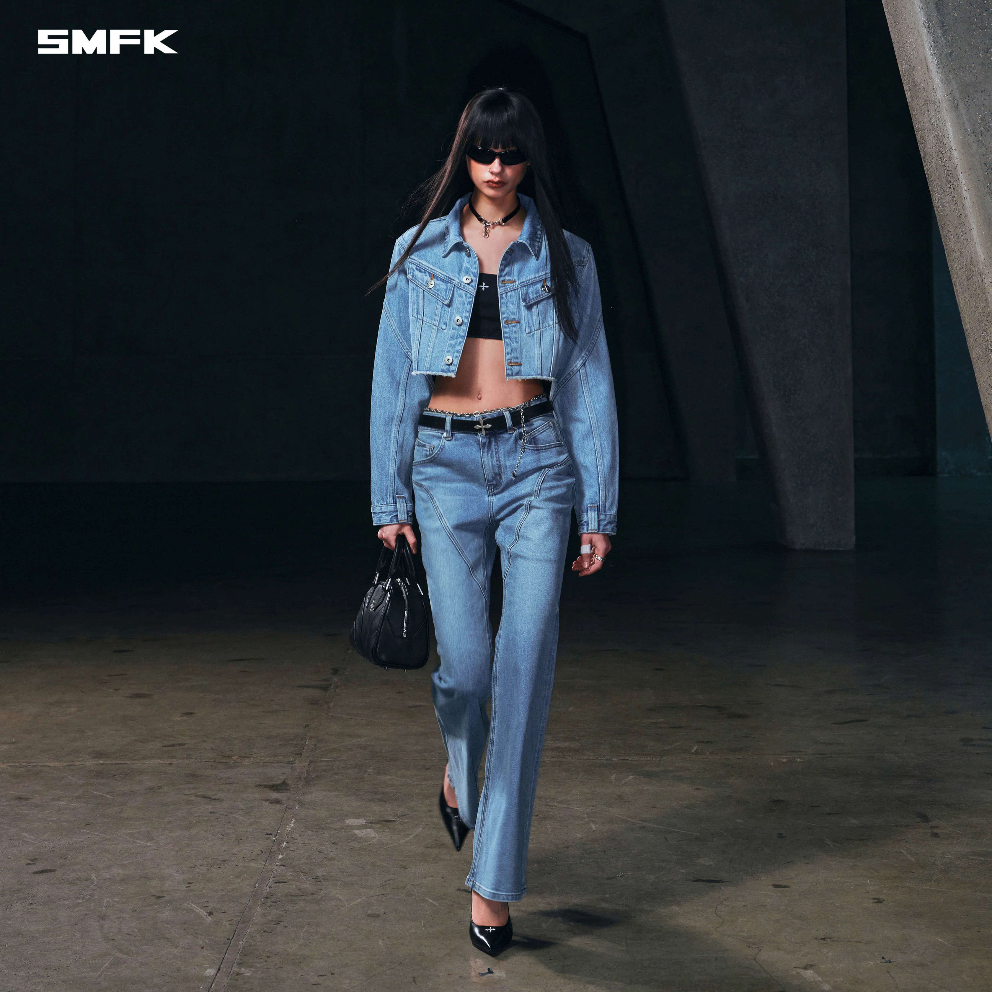 WILD HURRICANE FLARED DENIM PANTS/E-COTTON WILD BLUE