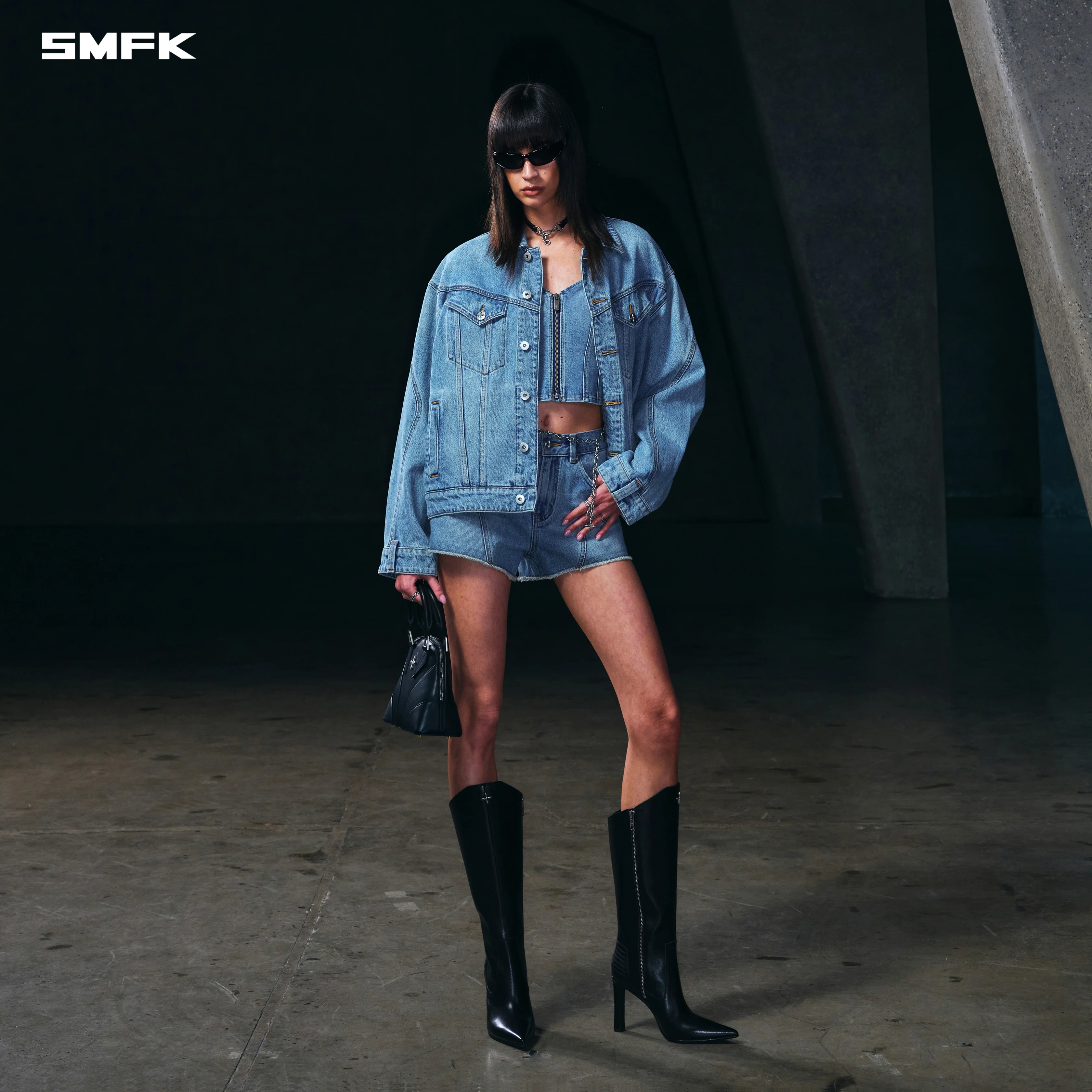 WILD MIRAGE DENIM SHORTS-LOW/COTTON WILD BLUE - Image 4