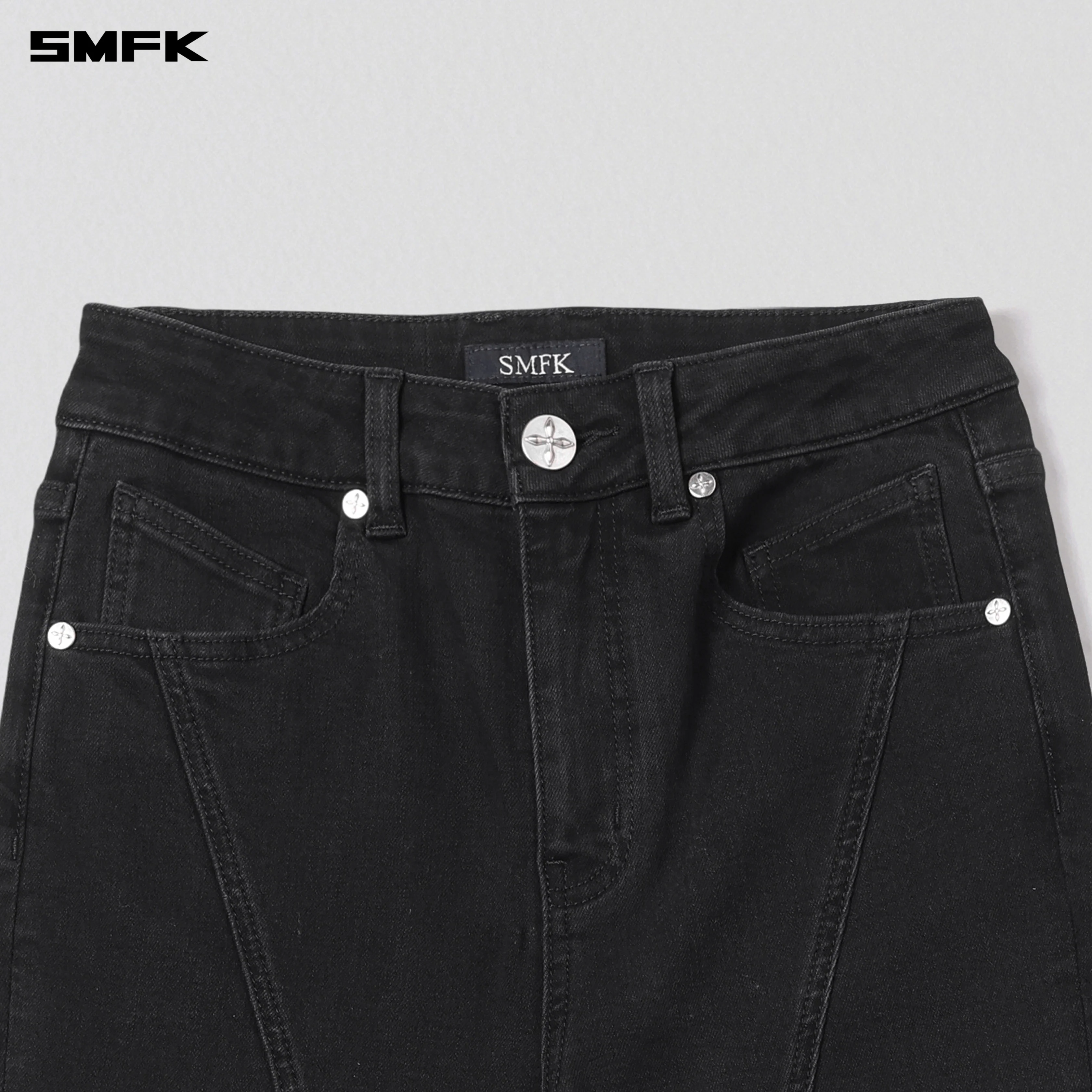 WILD MIRAGE FISHTAIL DENIM PANTS /COTTON WILD BLACK - Image 7