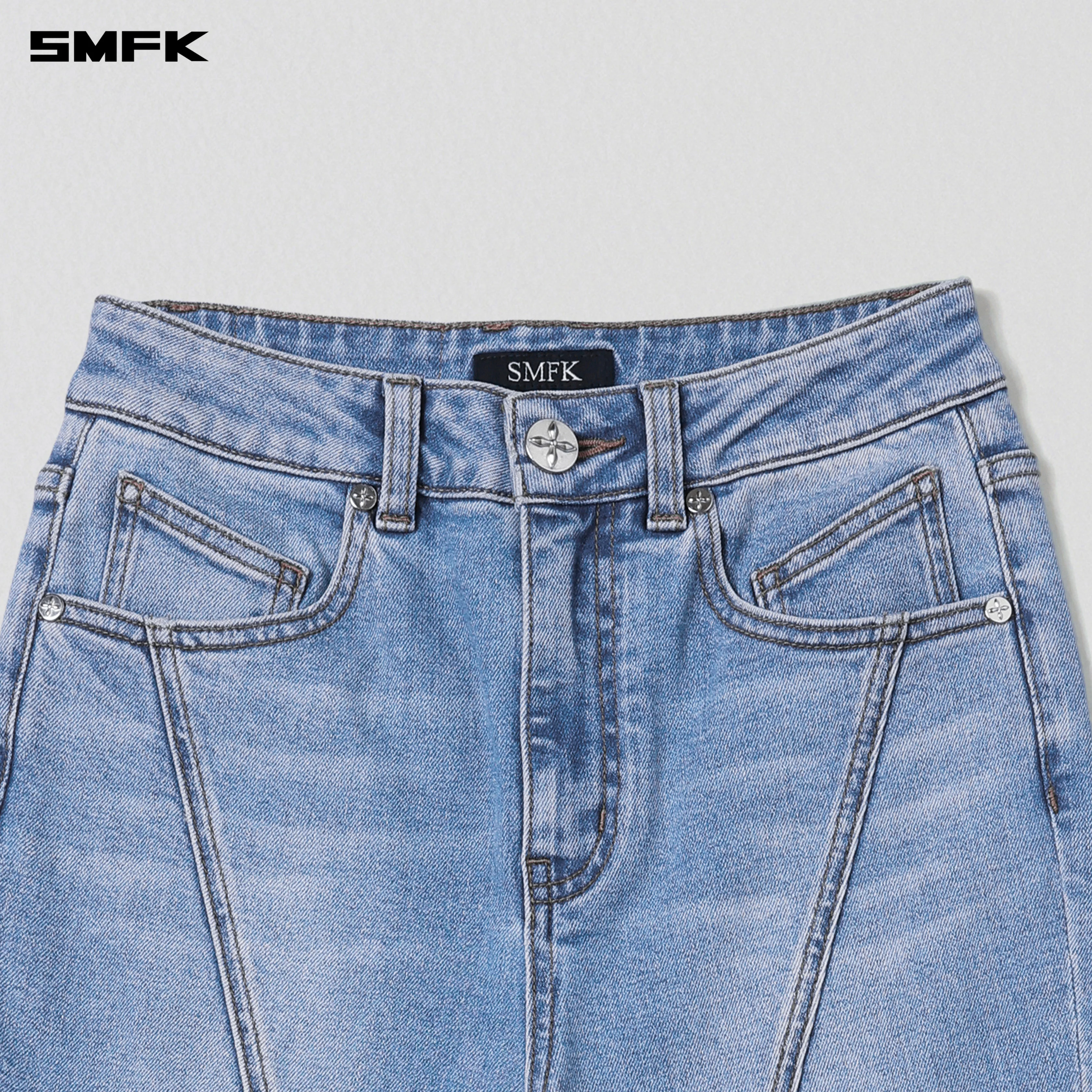 WILD MIRAGE FISHTAIL DENIM PANTS/COTTON WILD BLUE - Image 7