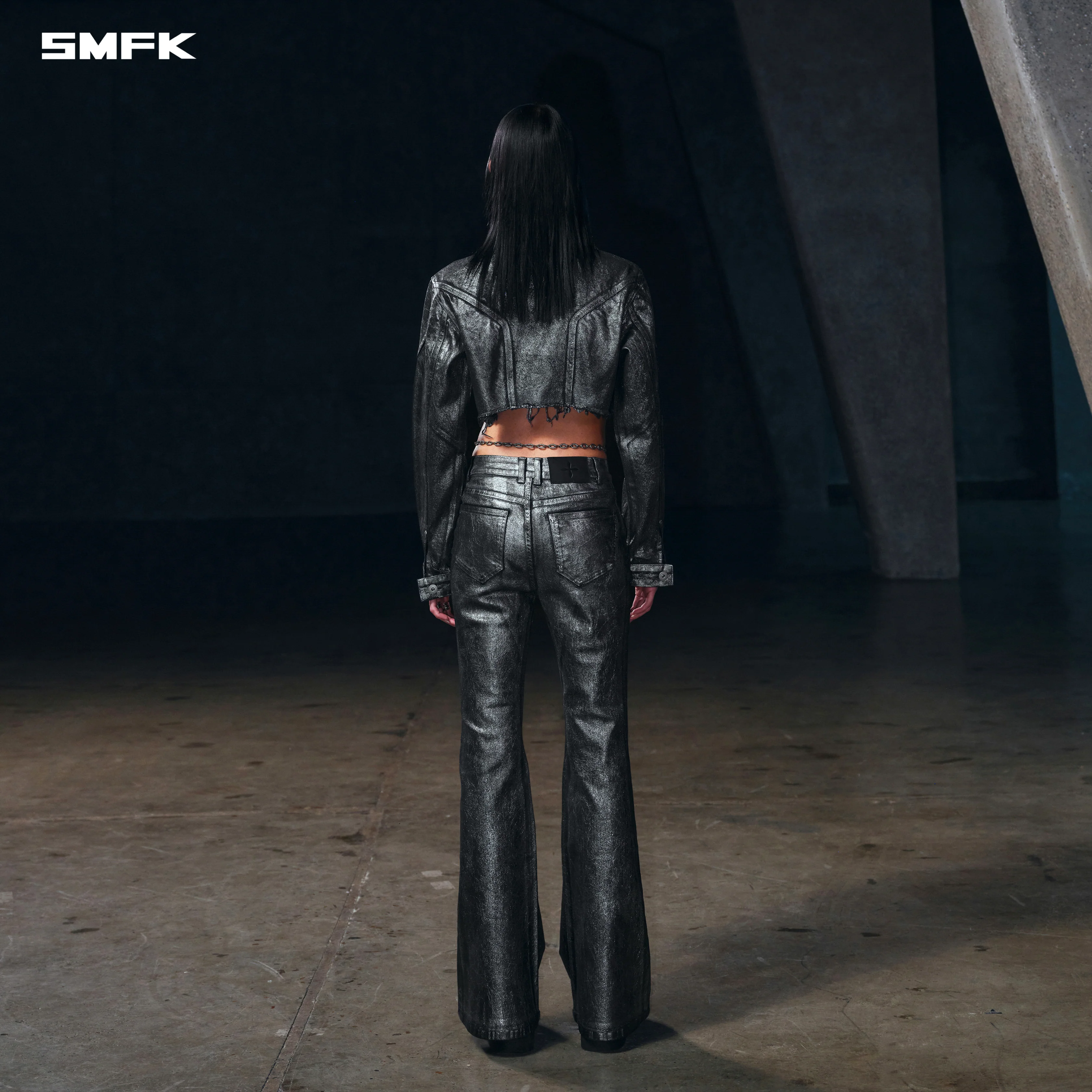 WILD MIRAGE HORT DENIM JACKET/COTTON SILVER NEBULA - Image 3