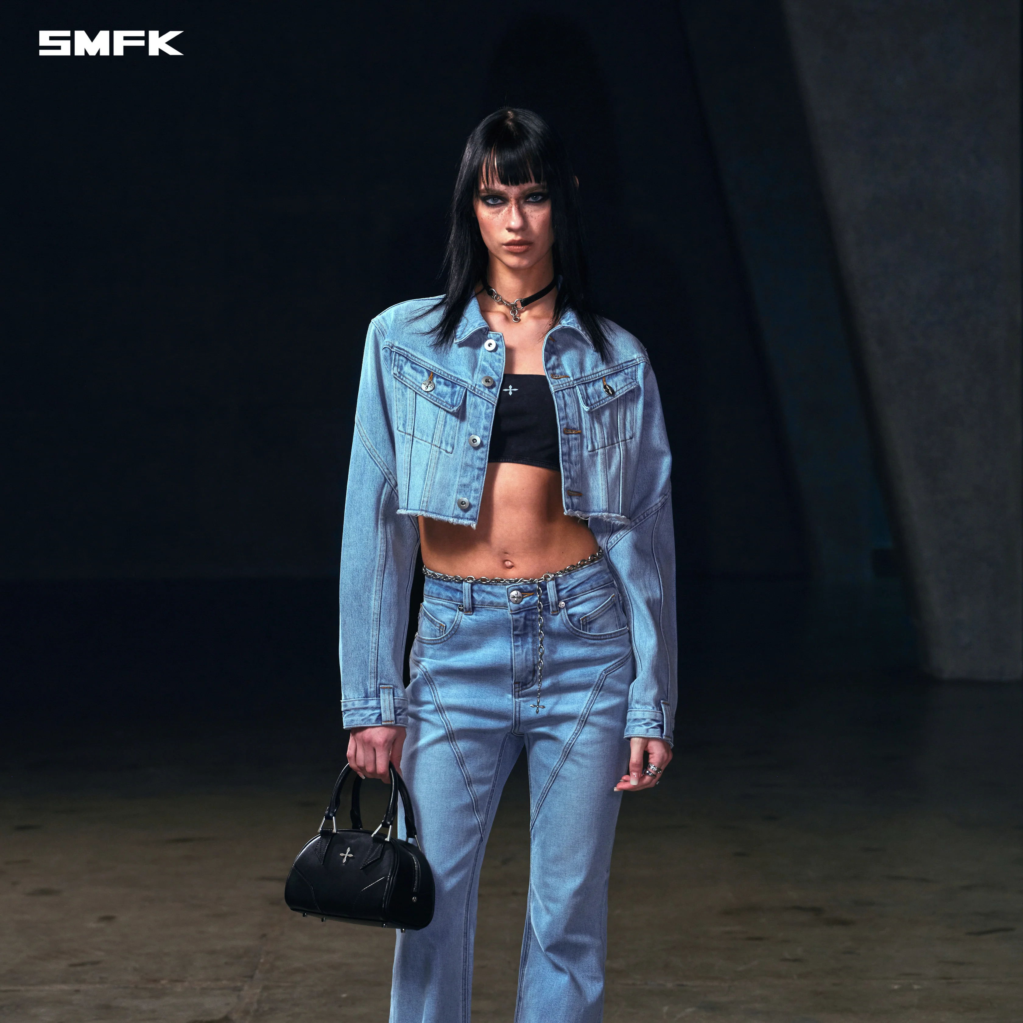 WILD MIRAGE HORT DENIM JACKET/COTTON WILD SKY BLUE