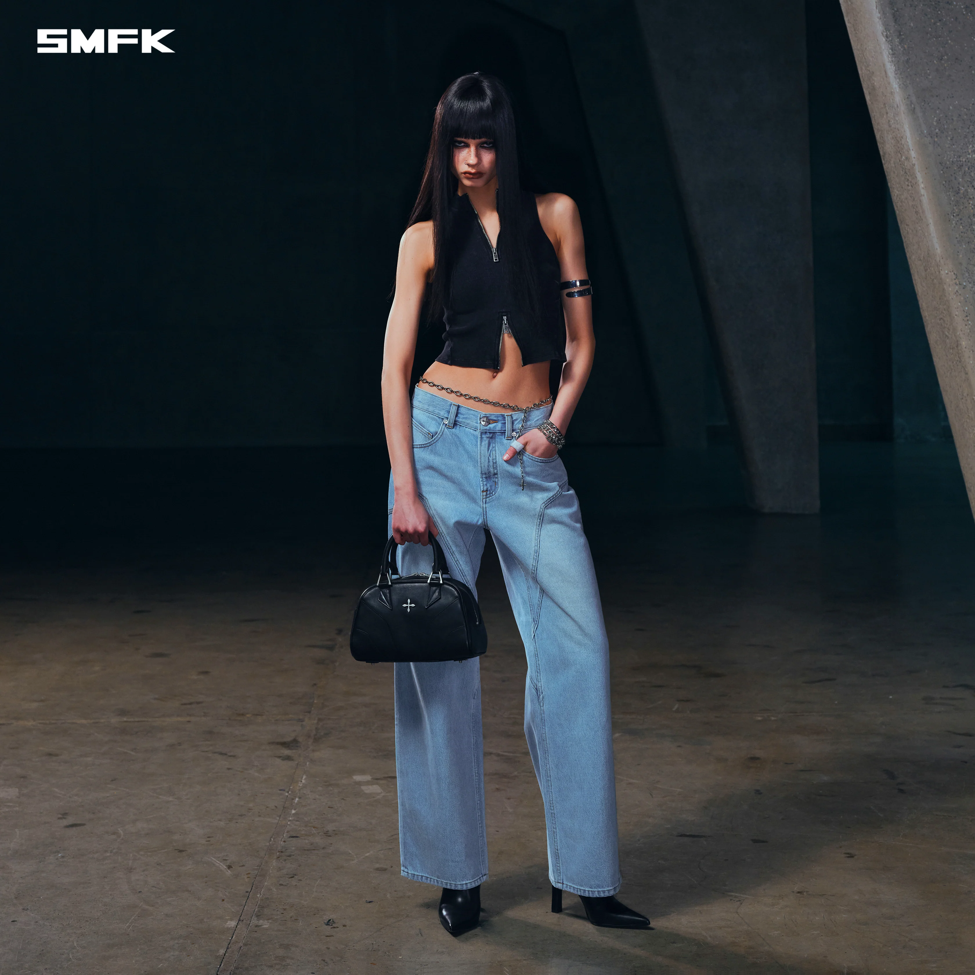 WILD MIRAGE LOOSE STRT DENIM PANTS/COTTON WILD SKY BLUE - Image 4