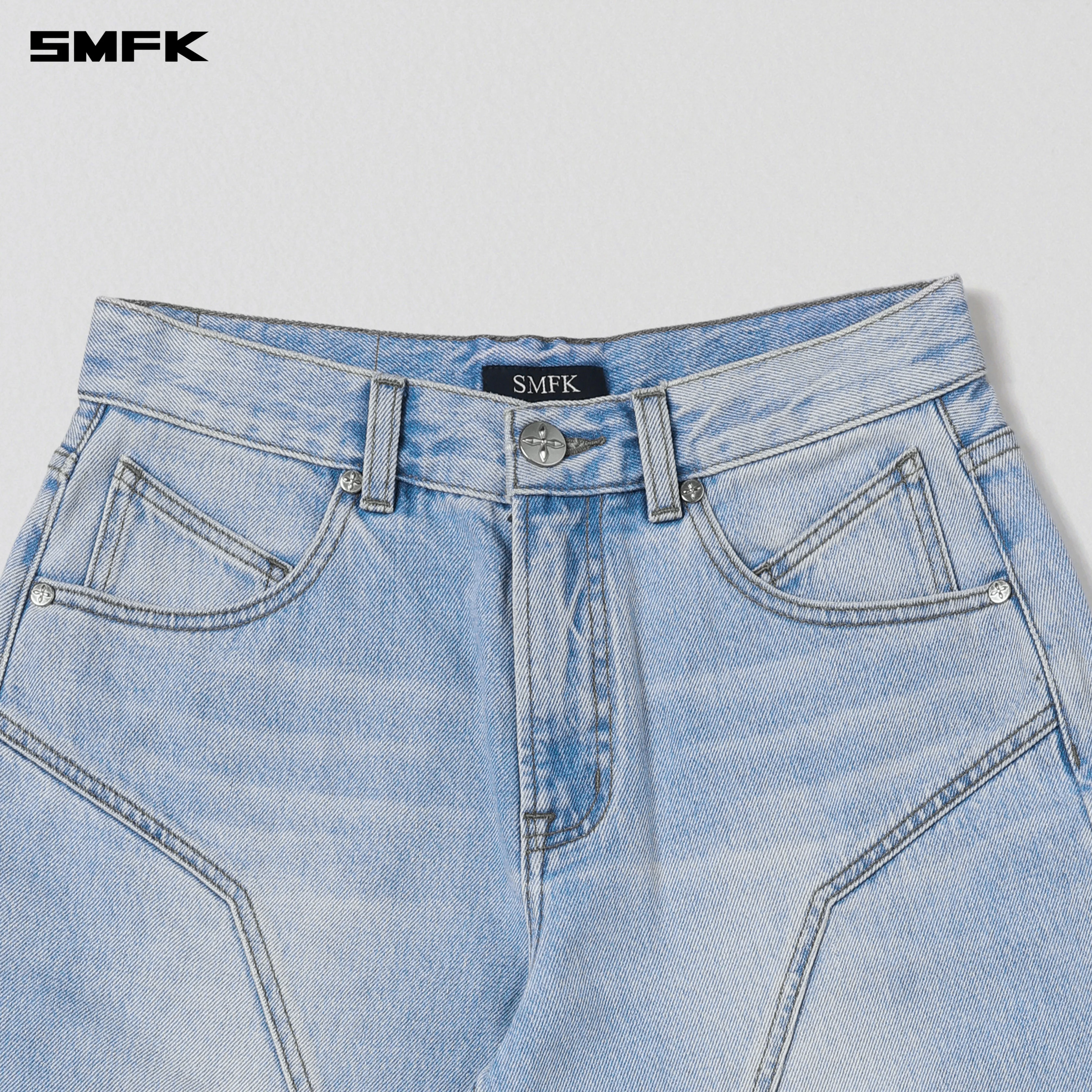 WILD MIRAGE LOOSE STRT DENIM PANTS/COTTON WILD SKY BLUE - Image 7