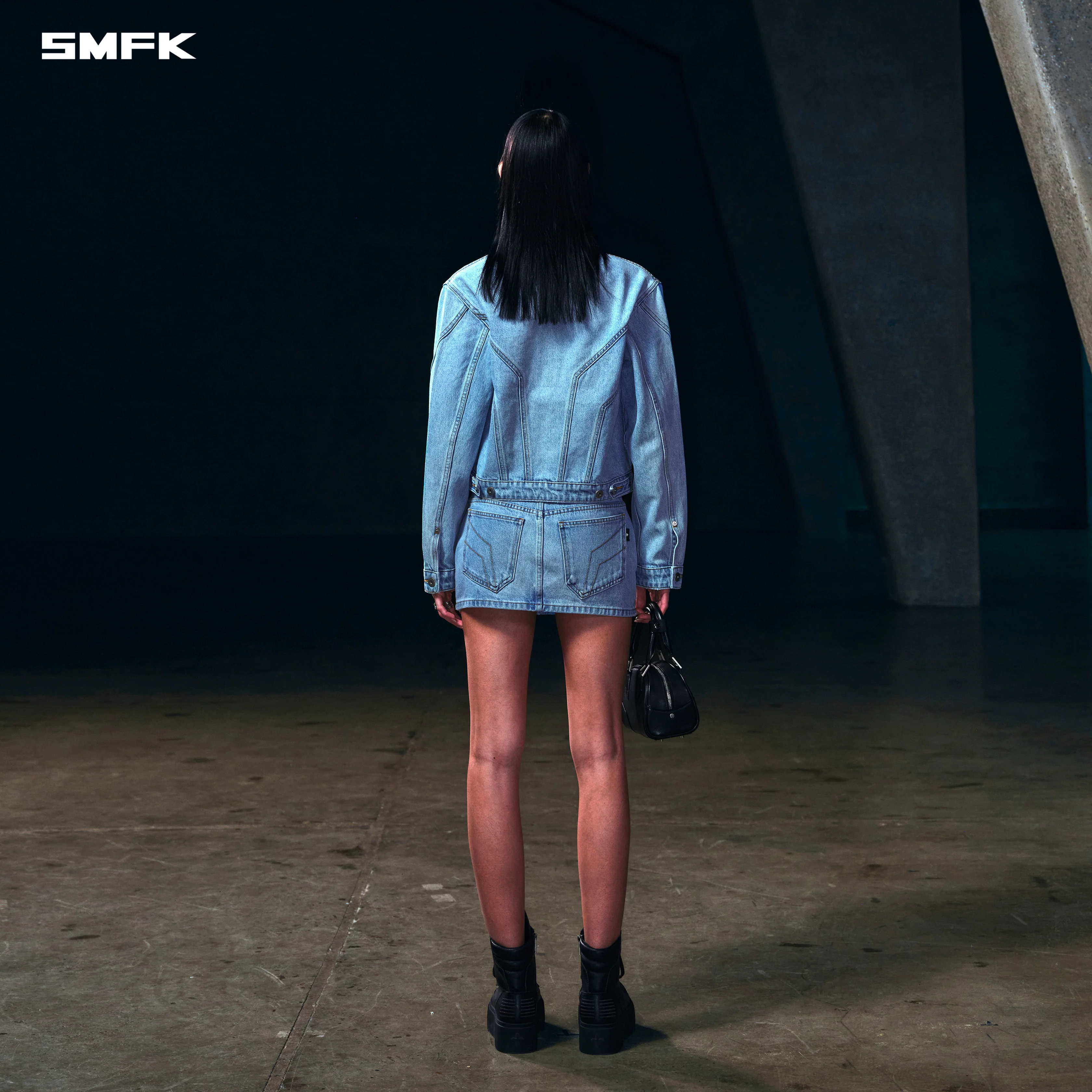 WILD MIRAGE SKINNY DENIM DRESS/COTTON WILD SKY BLUE - Image 3
