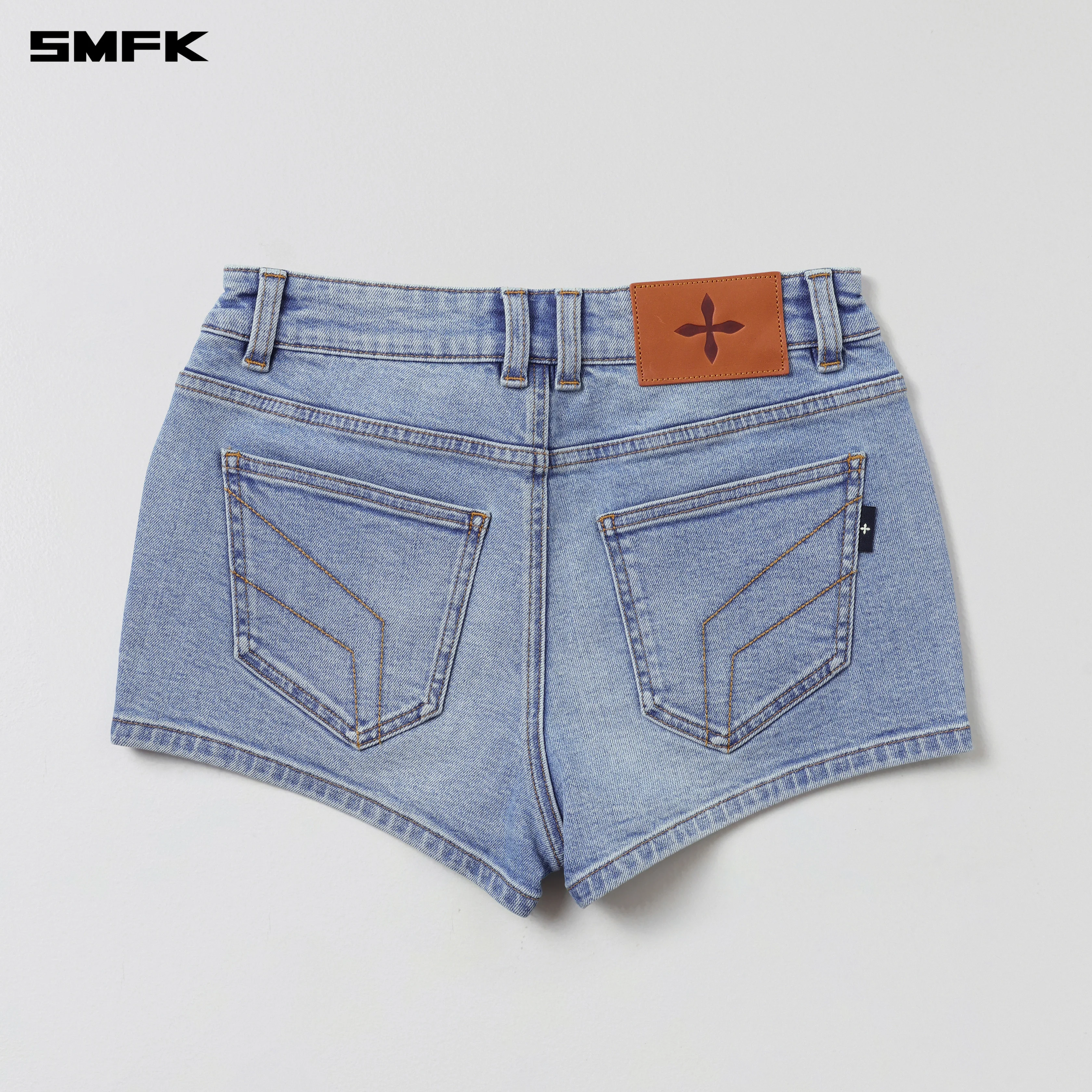 WILD MIRAGE SKINNY DENIM SHORTS/E-COTTON WILD BLUE - Image 6