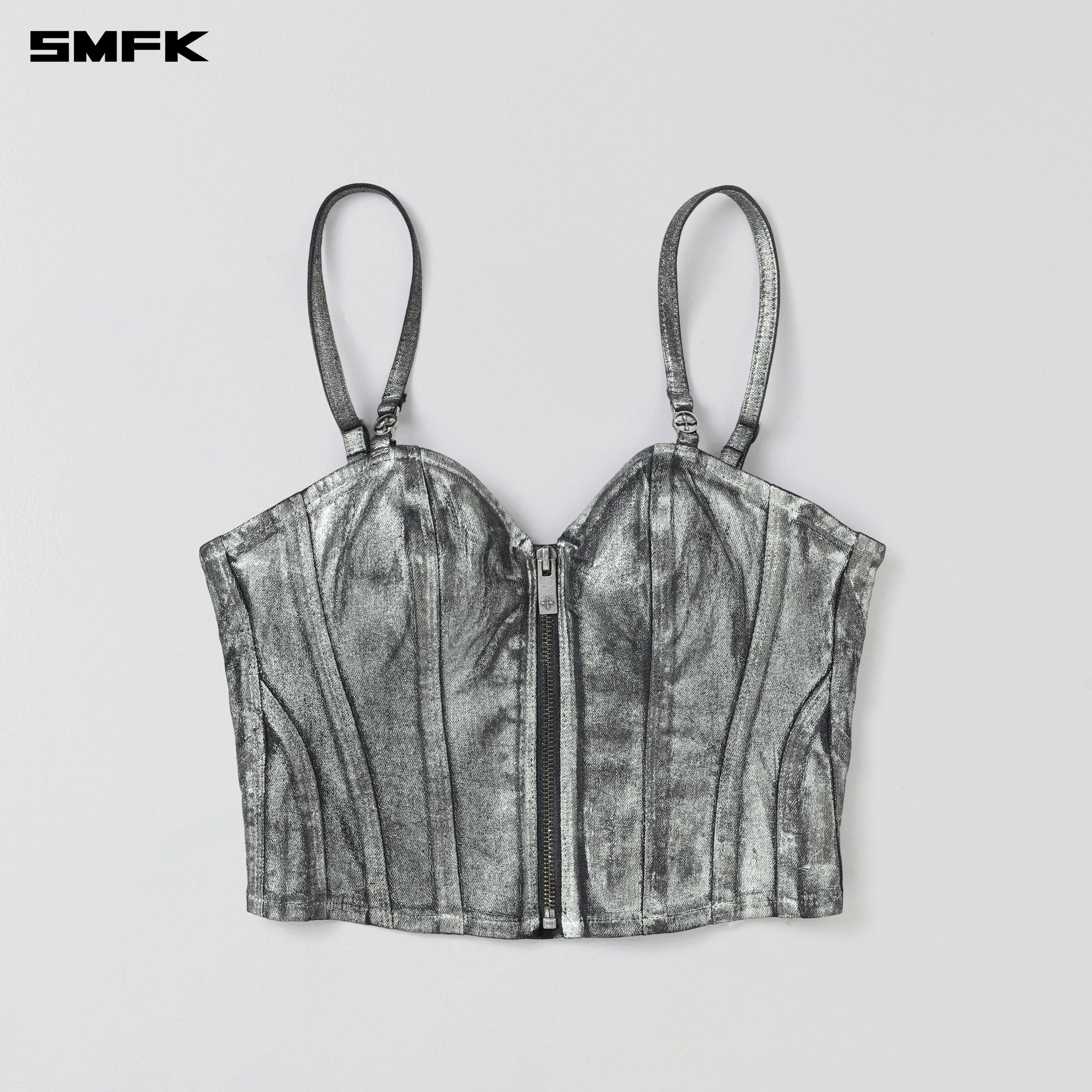 WILD MIRAGE SLIM DENIM CAMISOLE/E-COTTON SILVER NEBULA - Image 5