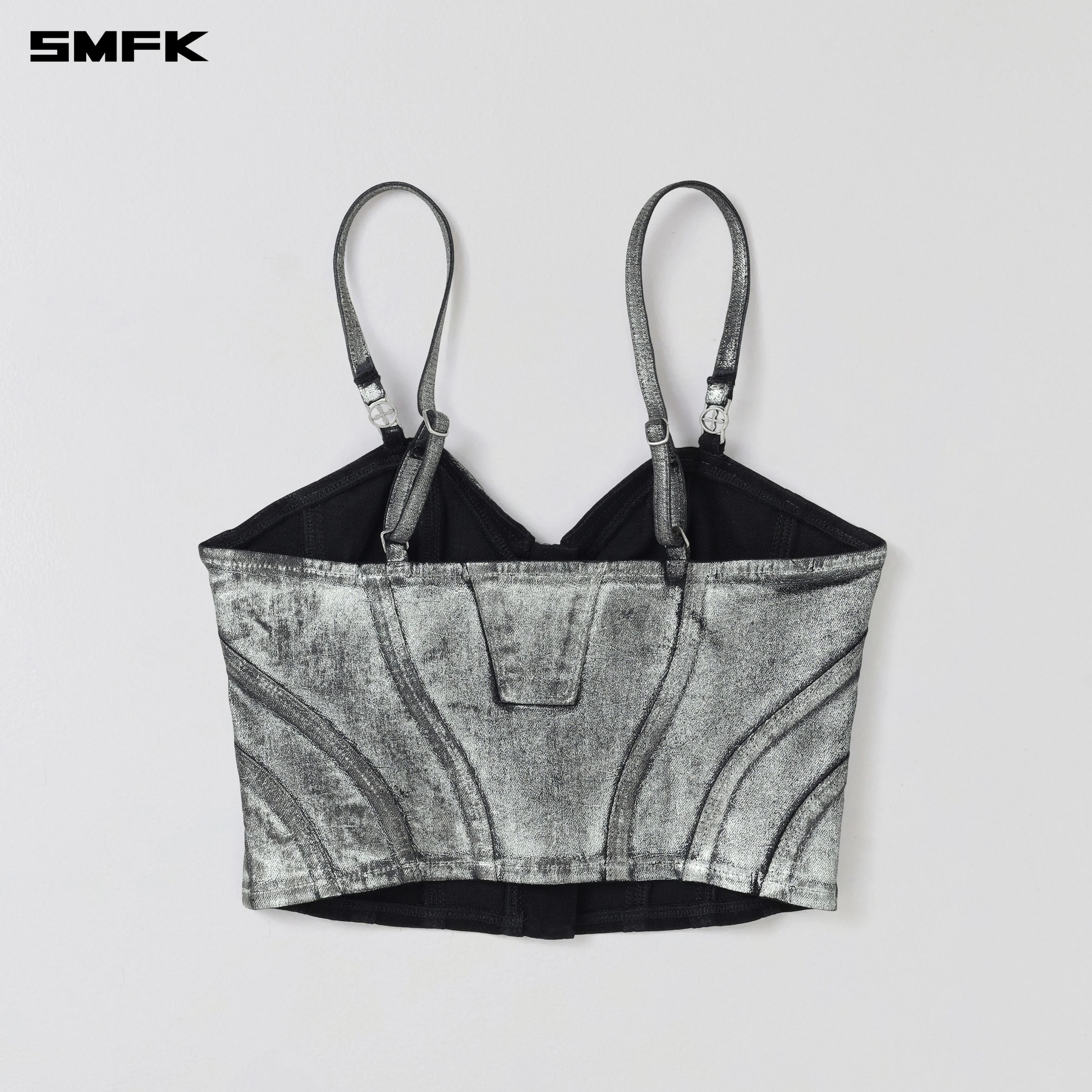 WILD MIRAGE SLIM DENIM CAMISOLE/E-COTTON SILVER NEBULA - Image 6