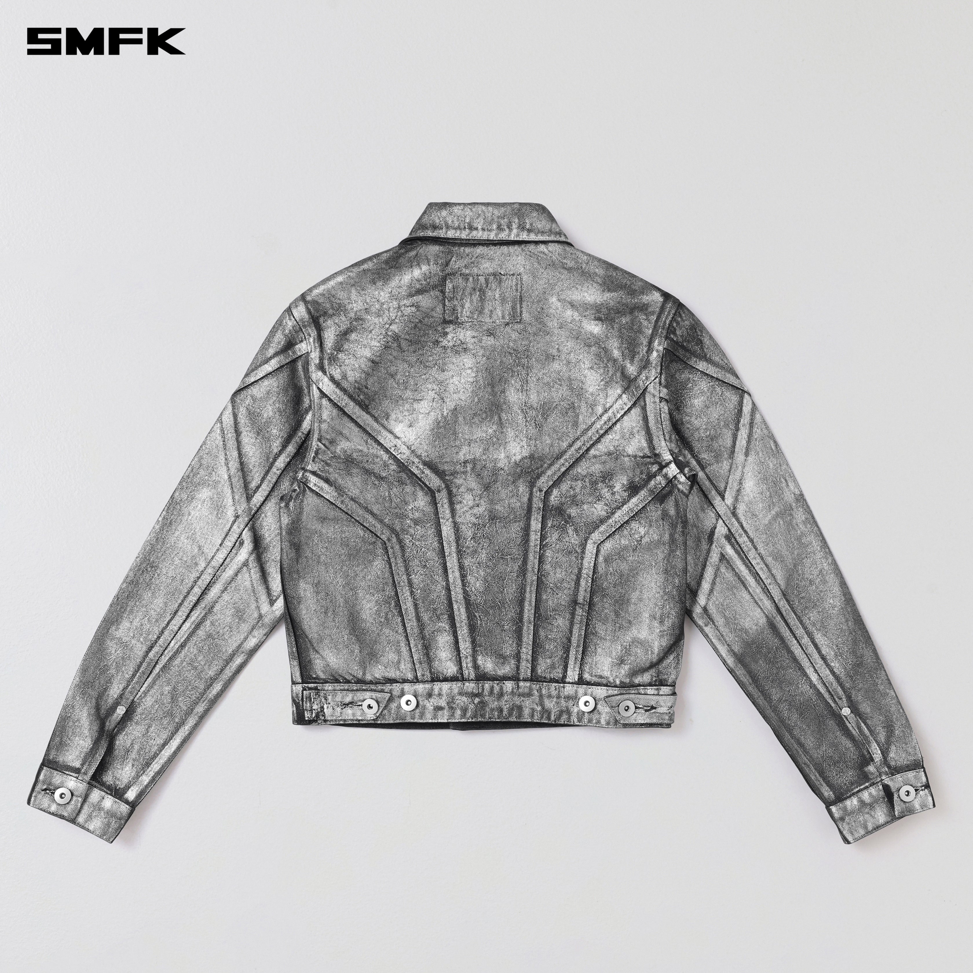 WILD MIRAGE SLIM DENIM JACKET/COTTON SILVER NEBULA - Image 6