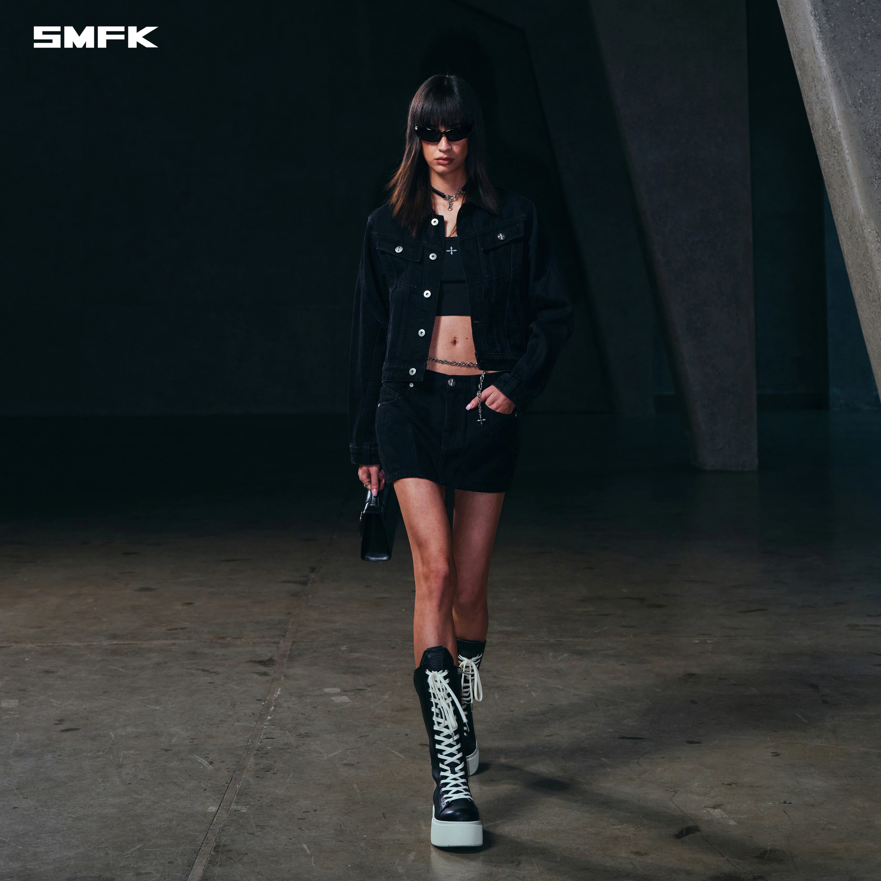 WILD MIRAGE SLIM DENIM JACKET/COTTON WILD BLACK - Image 2