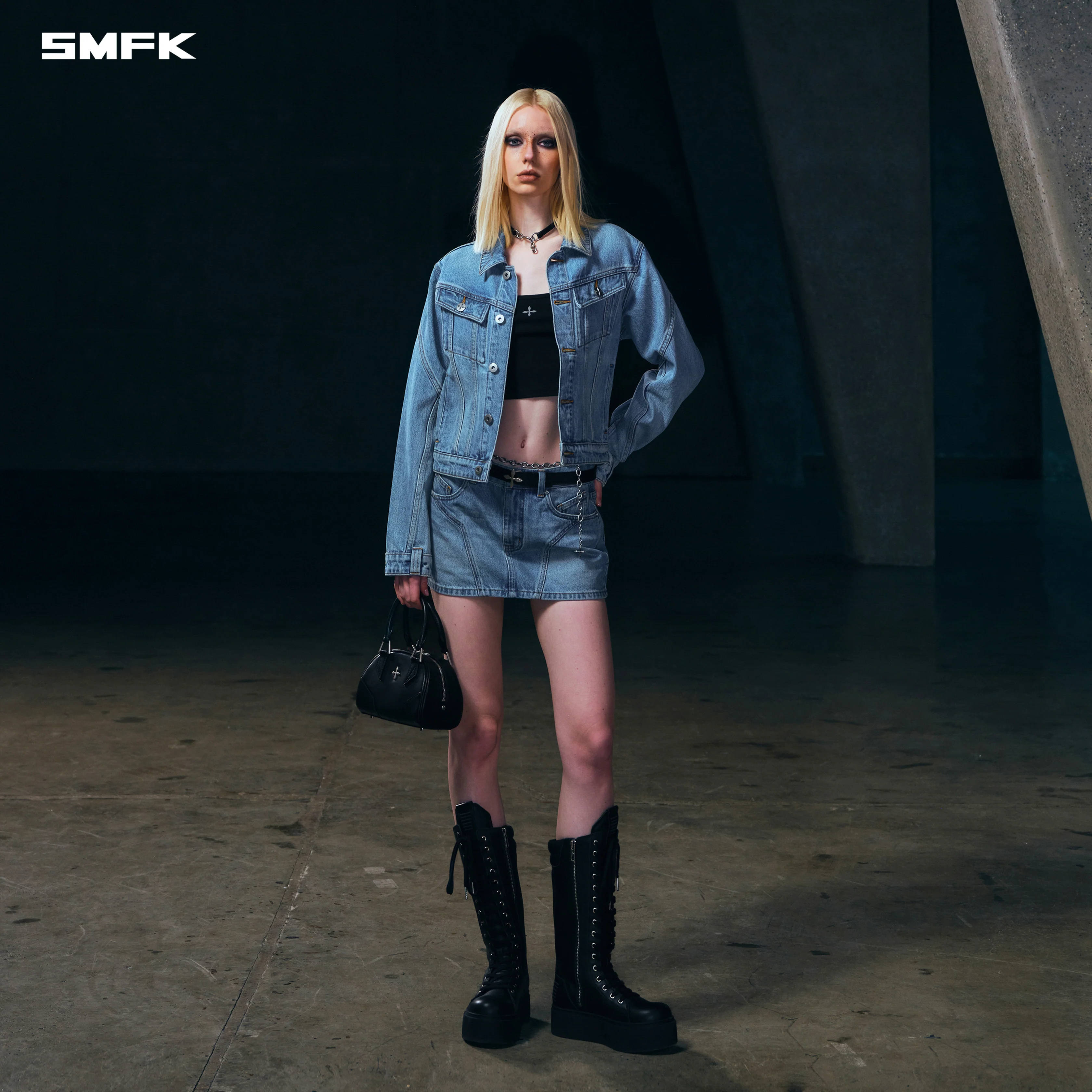 WILD MIRAGE SLIM DENIM JACKET/COTTON WILD BLUE - Image 4