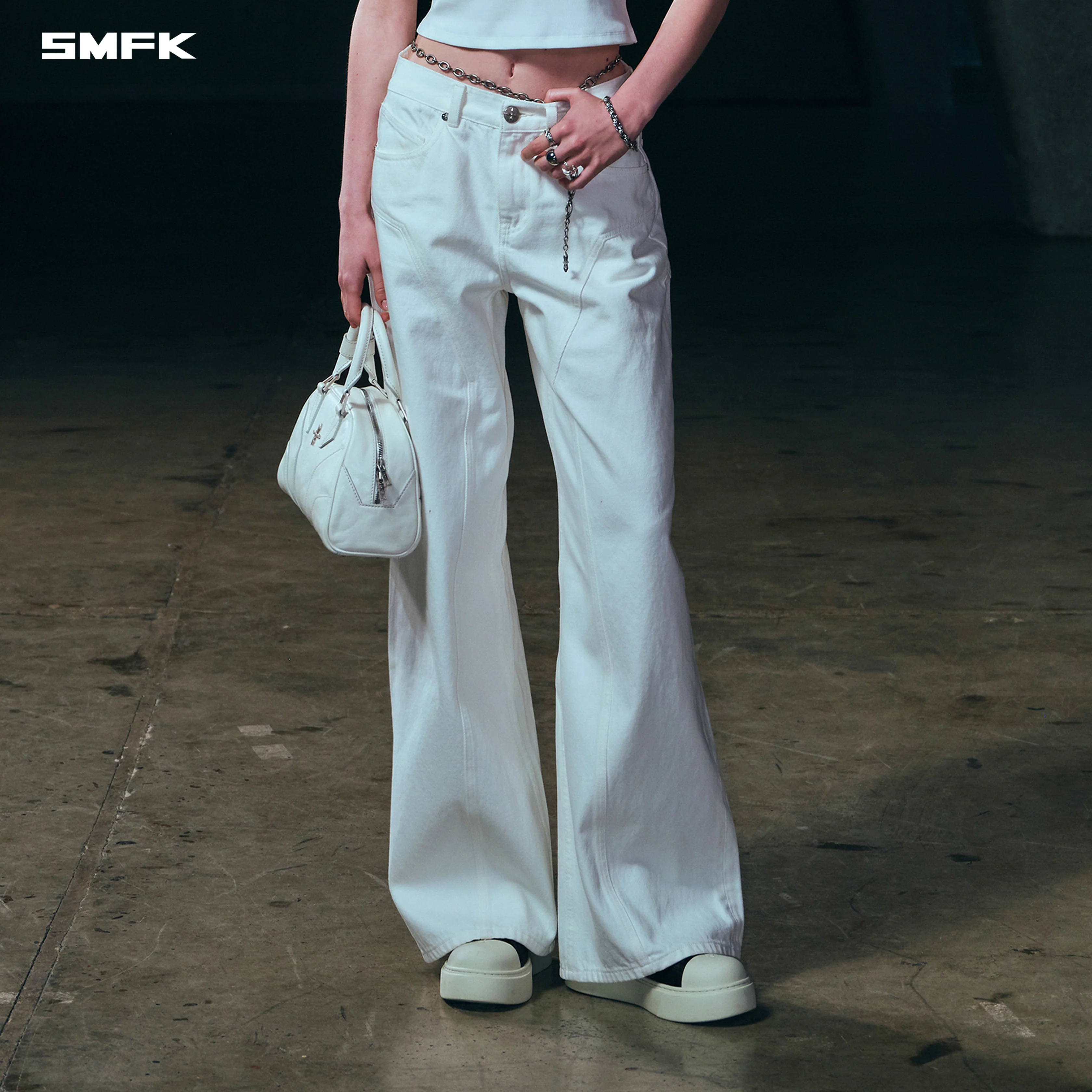 WILD MIRAGE TOWER DENIM PANTS/COTTON CLOUD WHITE - Image 2