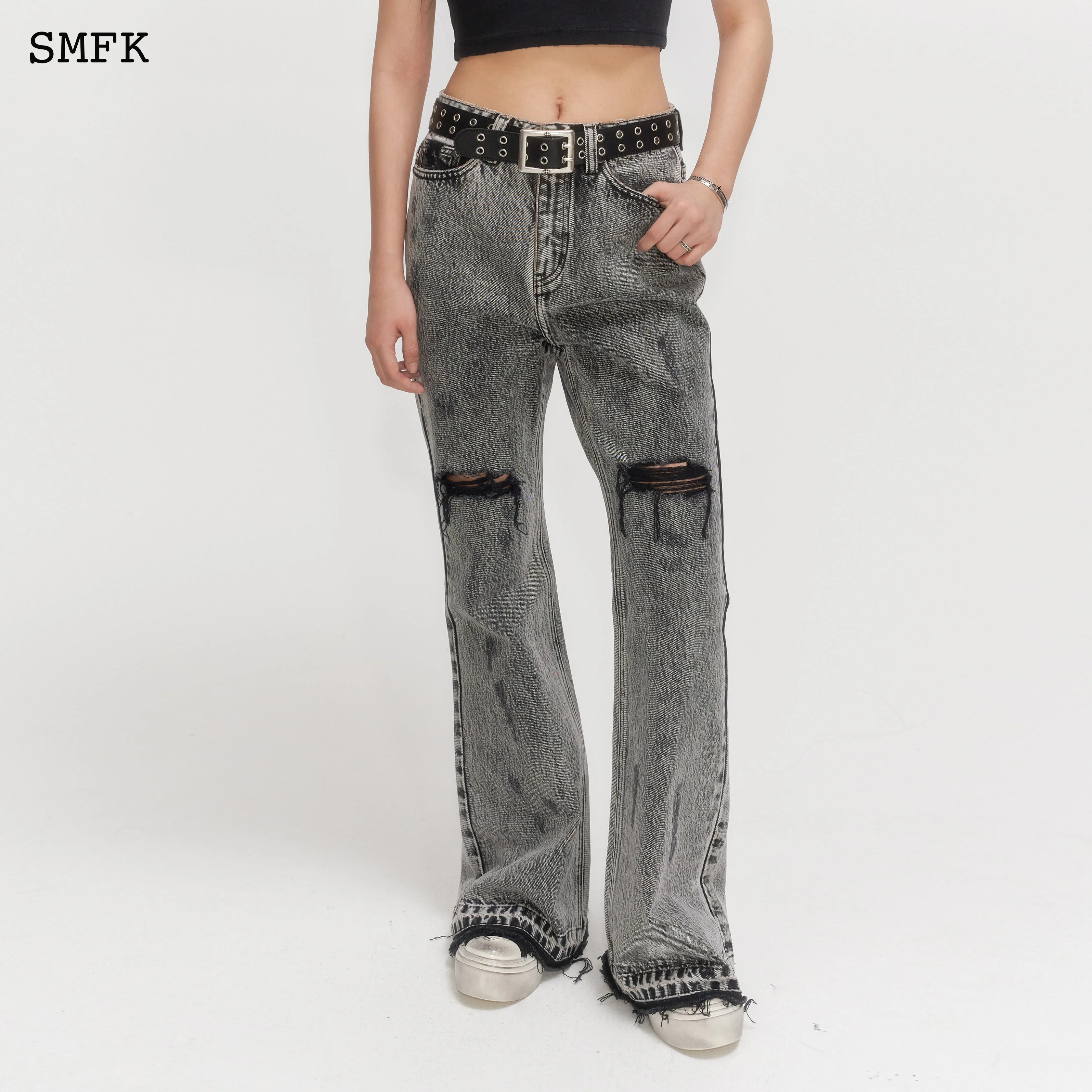 Wilderness Wandering Mermaid Light Grey Jeans - Image 3