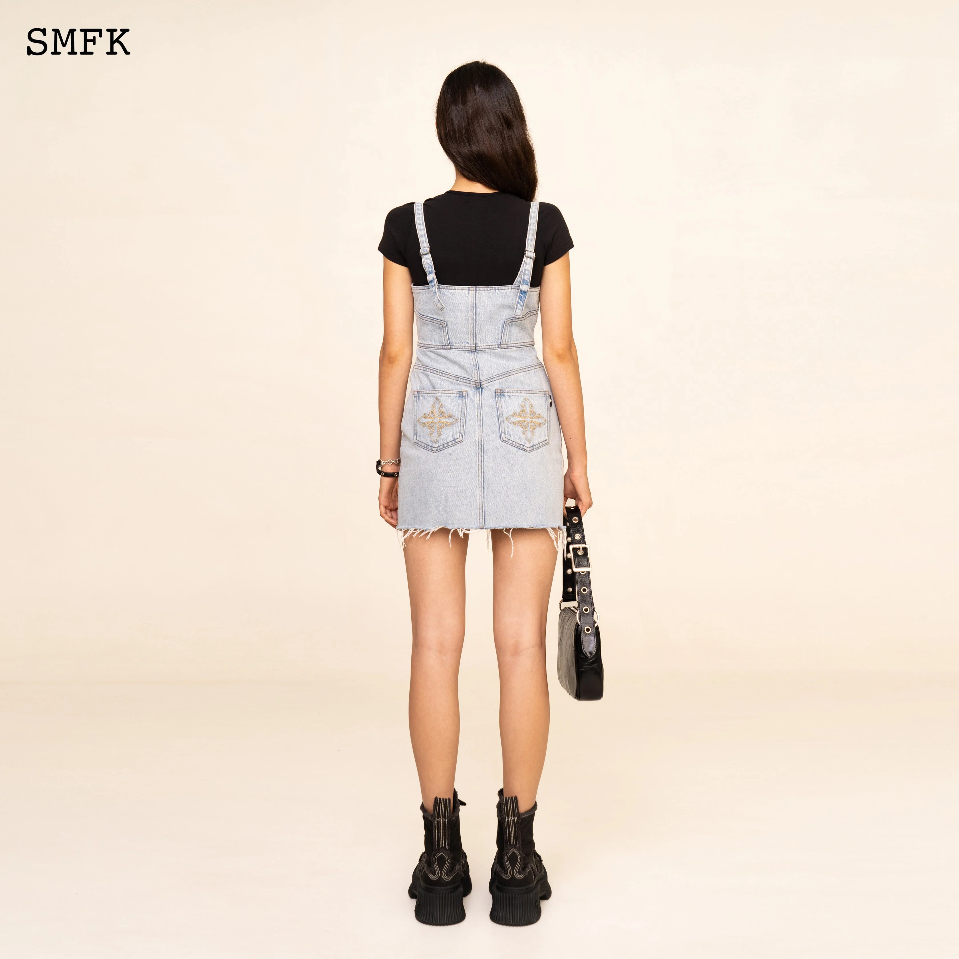 WildWorld Rock Denim Short Dress Sky Blue - Image 7
